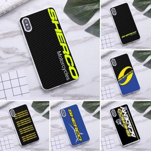 Fashion Sherco Motorcycle Phone Case for iPhone 12 mini 11 Pro Max X XR XS 8 7 6s Plus Candy white Silicone Cases