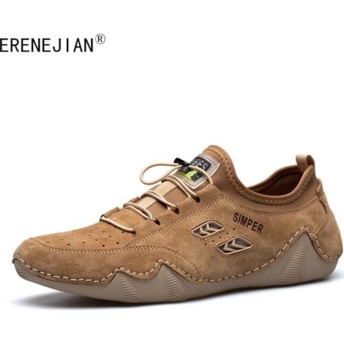ERENEJIAN Mens Suede Leather Octopus Shoes Flats Breathable Casual Loafers Outdoor Walking Shoes Male Zapatos Hombre Sneakers