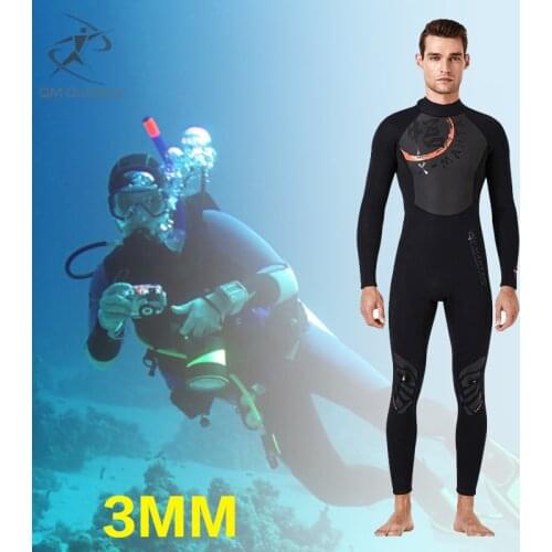 3mm Mens Neoprene Wetsuit Thickening Warm Long-sleeved Full Body Diving Suit