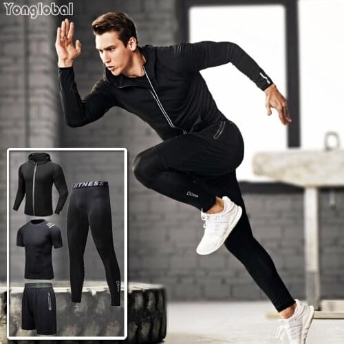 Mens Running Jogging Sets Tracksuit Sportswear Training Sweat Suits Sports Homme Workout Winter Compression for Fitness Joggers