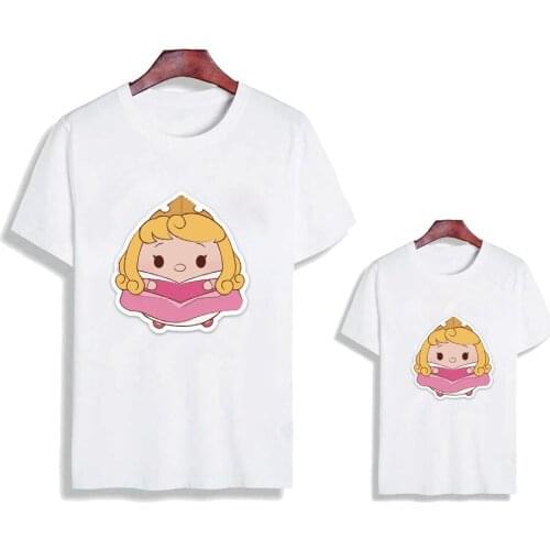 New Family T Shirt Short Sleeve Funny Disney Fat Animal Princess Printed Kids Adult Unisex Family Matching Outfits Clothes