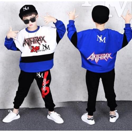 New Autumn Cotton Streetwear Suits Kid Clothes Hip Hop Sweatshirts + Pants Boy Set Tracksuit Boys Clothes Children Clothing Sets