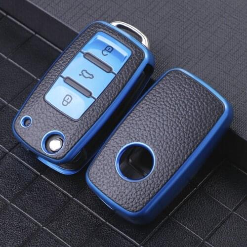 NEW Soft Car Key Cover For Skoda Superb Kodiaq Citigo Yeti Fabia Rapid Octavia Keychain Leather Style Remote Protector Case