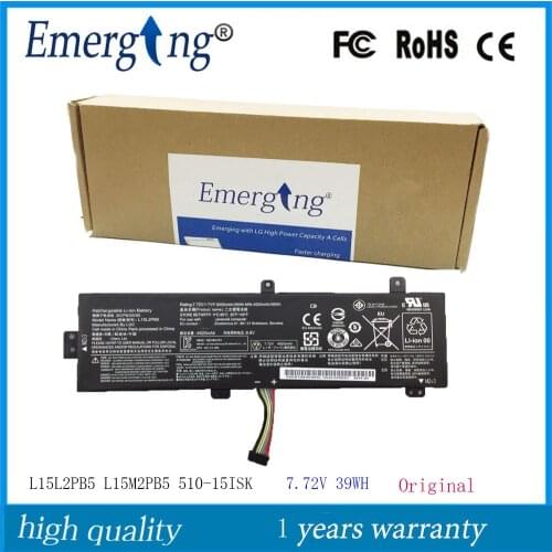 7.72V 39Wh Original New Laptop Battery L15L2PB5 for Lenovo XiaoXin 310-15IKB 510-15IKB L15M2PB5 L15M2PB3