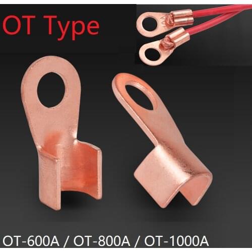 OT Type OT-600A OT-800A OT-1000A Wire Terminal Red Copper Bare Nose Lugs Crimp Open Mouth Cable End Connector Splice
