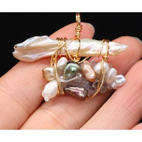New Style Natural Freshwater Pearl Irregular Winding Pendant For Jewelry Making DIY Necklace Bracelet Accessory