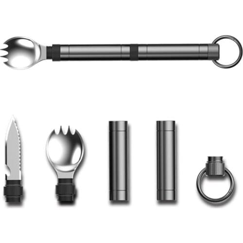 Portable Multi Tool For Outdoor Camping Detachable Cutlery Set Camping Tableware Utensils For Travel