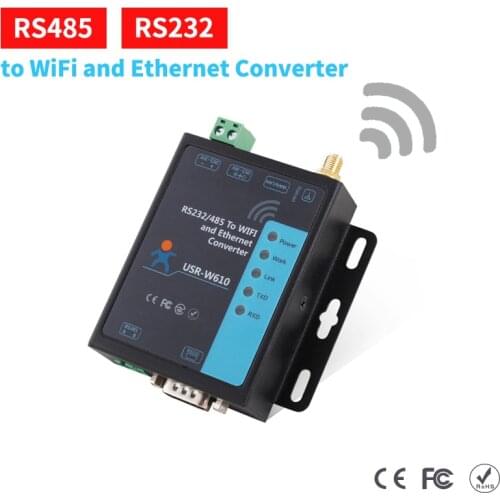 RS485 RS232 Serial to WiFi and Ethernet Converter RTU to TCP Modbus Support UDP Wireless Server Built in Web RJ45 Port