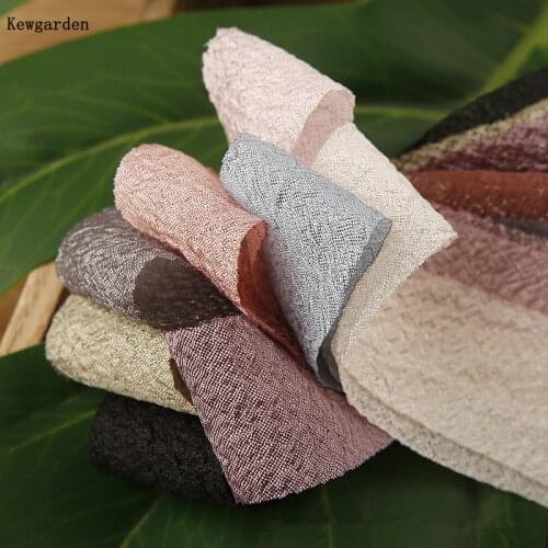 Kewgarden Handmade Tape DIY Bowknot Hair Accessories Packing Gauze Riband 1" 1.5" 38mm 25mm Wrinkle Organza Ribbons 10 Yardss