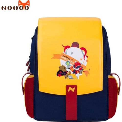 NOHOO school backpack 3pcs/set Large Capacity PU Soft Fabric teens Student School Shoulder Bags fashion transparent shoulder bag