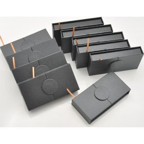 Wholesale Eyelash Packaging Box Lash Boxes Custom Faux Cils Mink Eyelashes Package Black Book Style storage Case Bulk Vendor