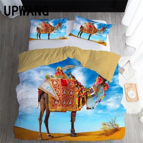 UPWANG 3D Bedding Set Camel Desert Animal Printed Duvet/Quilt Cover Set Bedcloth with Pillowcase Bed Set Home Textiles