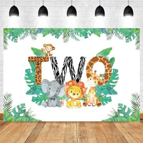 Yeele Safari Wild One Baby Shower Boy Two Birthday Party Photography Backdrops Vinyl Jungle Custom Photo Background Photocall