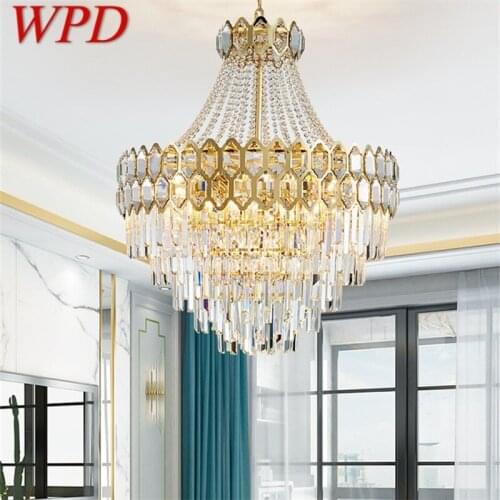 WPD Hanging Chandelier Crystal Modern LED Luxury Fixtures Home Decorative For Living Room Dining Room Villa Duplex