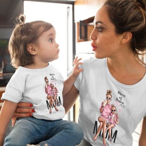 Funny Family Look Super Mom And Daughter Print Family Matching Clothes Outfits Women Kids T-shirt Mothers day Present Clothes