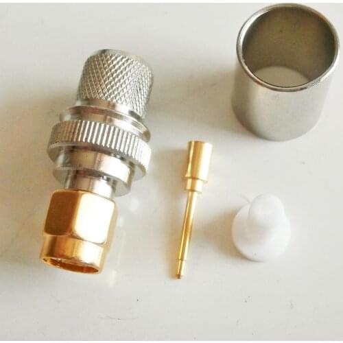 1X Pcs High-quality RF Coax Connector SMA Male Jack Crimp for LMR400 RG8 RG213 RG214 RG165 7D-FB Cable Plug SMA Gold Plated