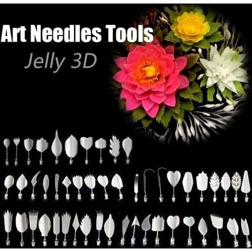 10pc 3d Gelatin Art Needles Jello Jelly Art Pudding Flower Cake Decorating Mold 304 Stainless Steel Needle Nozzle Tools