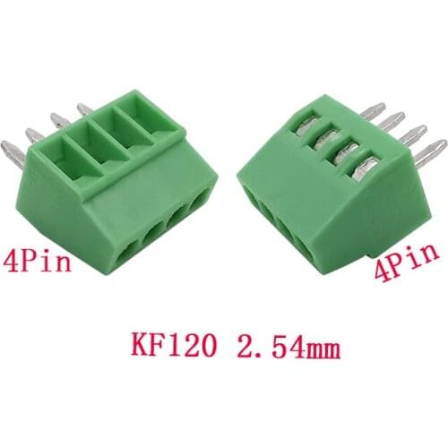 2/5/10Pcs KF120 4PIN 2.54mm PCB Universal Screw Terminal Blocks Board to Wire Connector KF120-2.54-4P Straight Pin Terminals