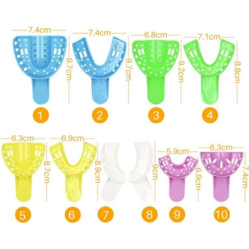 2pcs Child Dental Impression Trays Plastic Disposable Without Mesh Tray Dentist Tools Dentistry Lab Material Teeth Holder Tray