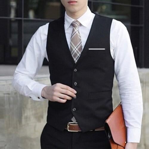 2021 New Mens Formal Business Casual Dress Vest Suit Slim Fit Single Breasted Tuxedo Waistcoat Coat