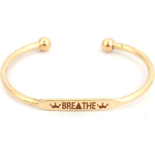 8Seasons Copper Open Cuff Bangles Bracelets Rectangle Gold Silver Color Message Pattern Trendy Charms 15cm(5 7/8") long, 1 Piece