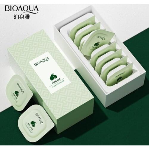 8Pcs/Set Avocado Extract Clearing Mud Cream Mask Moisturizing Oil-Control Acne Relief Smear Mask Boxed Skin Care Products