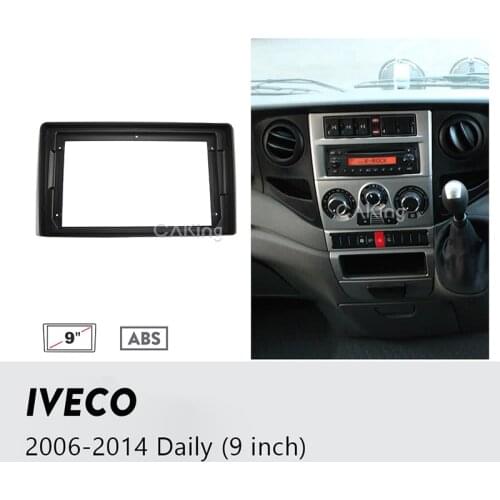 9 inch Car Fascia Panel for Iveco Daily 2006-2014 DVD Player Audio Frame Facia Plate Dash Kit Install Bezel Trim Console Cover