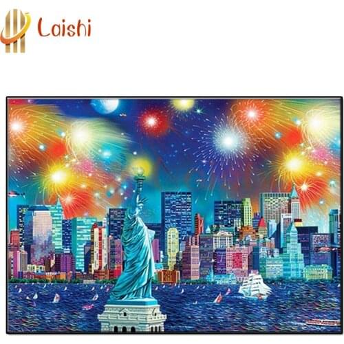 Diamond Embroidery Creativity Statue Liberty Full Round Square Diamond Painting Rhinestone Mosaic Bead Home Decor Hobby Gift