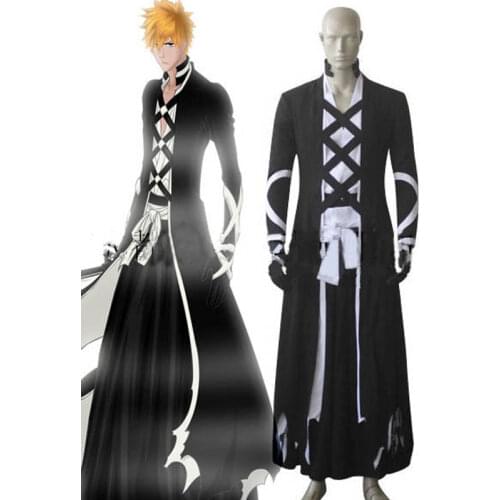 Anime Bleach Kurosaki ichigo Zangetsu Cosplay Costume custom made