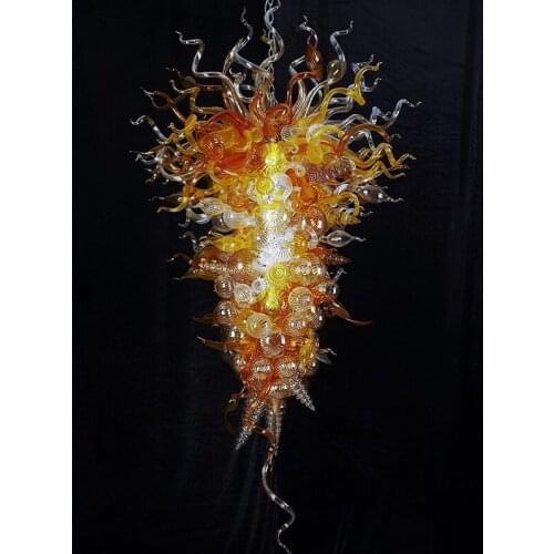 Free Shipping Luxury Amber Gold Mouth Blown Glass Ball Lamp LED Light Source Gothic Chandelier Lamps