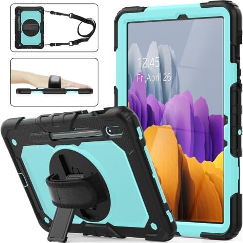 HXCASE 360 Rotation Hand Strap Case for Samsung Galaxy Tab S7 2020 11 inch SM T870 T875 with Built-in Kickstand&Shoulder Strap