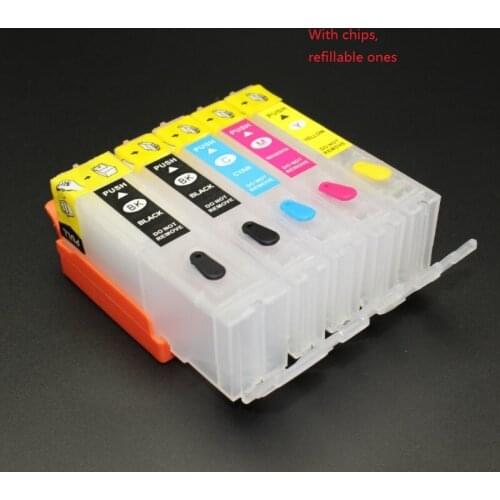 INK WAY 5 empty refill refillable ink cartridges kit for PGI570 CLi571 non genuine