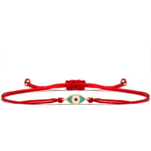 Black Cubic Zirconia Stone Blue Enamel Evil Eye Luck Charm Bracelet Women Prevent Harm Red String Spiritual Cleansing Jewelry He