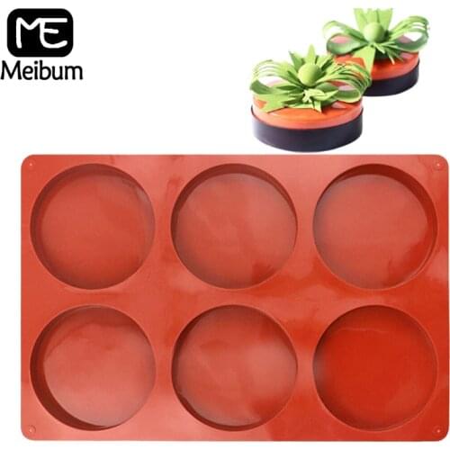 Meibum Cylinder-Shaped Mousse Decorating Tools Silicone Cake Molds Muffin Pan Kitchen Baking Accessories Party Dessert Tray