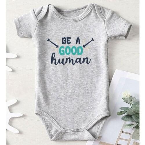 Children Jumpsuits Print Good Human New Born Girl Outfit Jumpsuit Kids Autumn Cotton Newborn Clothing Cotton Baby Things