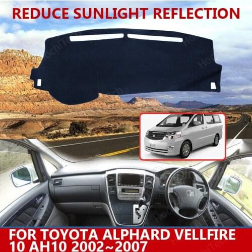 For Toyota Alphard Vellfire 10 AH10 2002~2007 Right Left Hand Drive Good Polyester Material Anti Light Car Dashboard Cover Mat