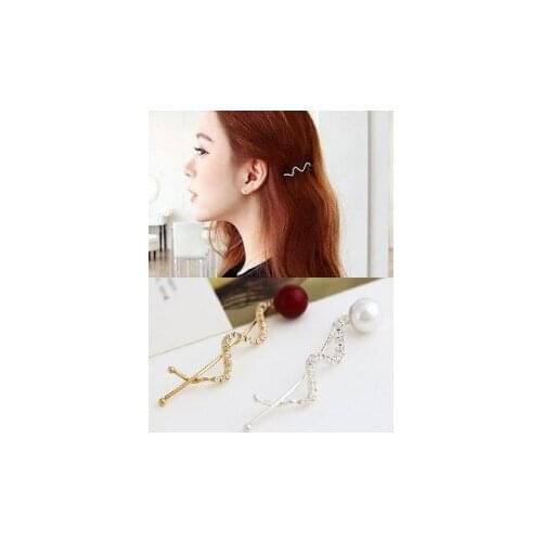 European And American Fashion Elegant Pearl Hairpin Cute Shilly Small Clip Hair Jewelry Hairpin Side Folder Free