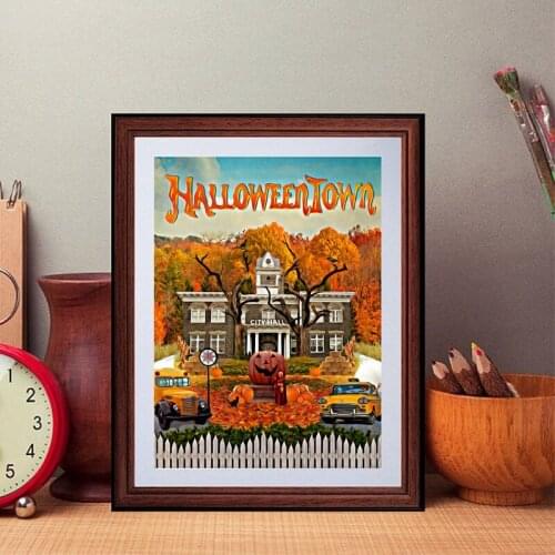 HALLOWEEN TOWN Poster And Print Classic Fantasy Family Comedy Movies Canvas Painting Wall Picture for Living Room Home Decor