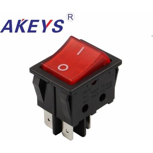 KCD4-201-4P 6pins 3nd gear 31x25mm Double buckle rocker switch for Water heater