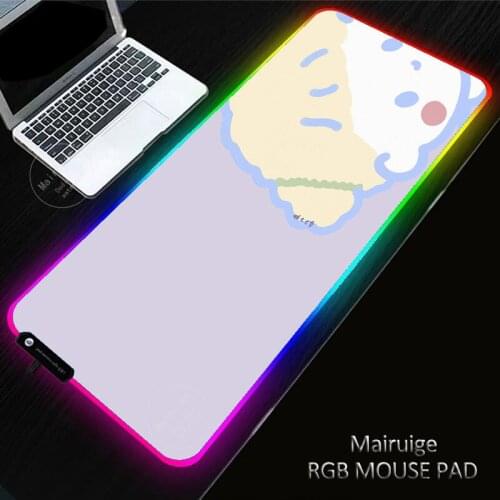 40*90CM Girly Cartoons Mouse Pad XXL Cute Girl Rilakkuma Gaming Accessories Play Mat Backlight Slipmat Rgb Mousepad Led Gamer