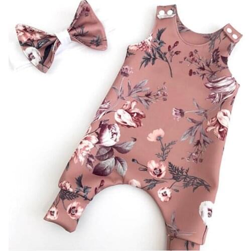 0-2T Summer Newborn Baby Girls Clothes Sleeveless Floral Romper Cute Sweet Jumpsuit casual Outfits flower infantil
