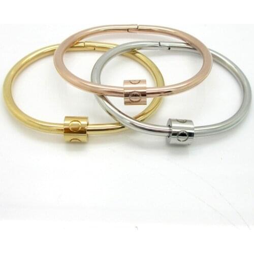 Hot! New Launch 2016 New Bangles Charming Nail Bangle Stainless Steel Top Quality Bangle For Men pulseras hombre