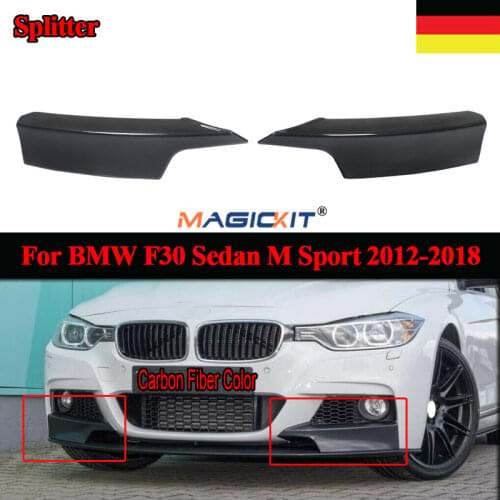 MagicKit For 12-18 BMW 3-Series F30 M-Sport Carbon Look Front Bumper Splitter Spoiler Lip