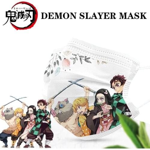 50 Pieces/Box Demon Slayer Aldult Parent-child Printing Cartoon Disposable Mask Solid Color Simplicity Dust-proof Sun Shield