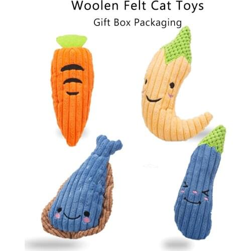 Cute Pet Plush Toys Fruit Thumb Bite Cat Gog Mint Scratch Teeth Grinding Catnip Cat Dog Toy Interactive Tools Pet Supplies