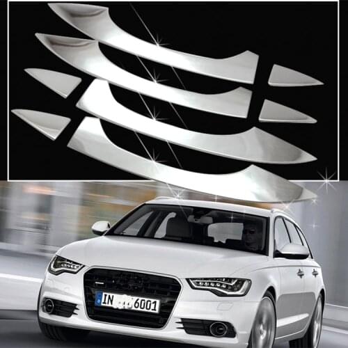 KARCNG 8pcs/set Car door handle cover stainless steel Chrome decorative sticker FOR FOR 2012 2013 2014 2015 2016 AUDI A6 C7