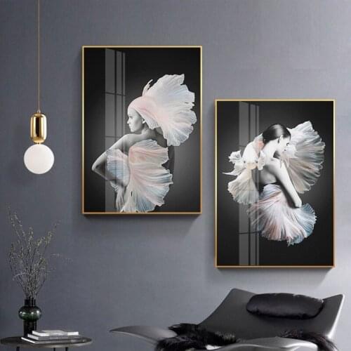 The Little Mermaid poster and prints wall art picture Modern Nordic figures canvas painting home decoration For Living Room