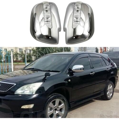 NEW-Car ABS Chrome Rearview Mirror Cover with LED Mirror Light for Lexus RX330 RX300 RX350 RX450H 2003-2008