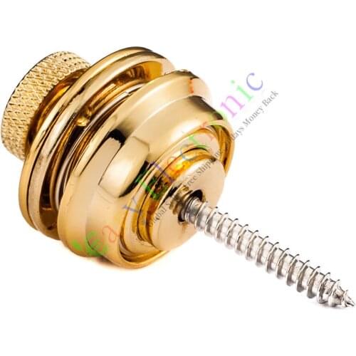 Wholesale and retail 50pc Gold Snap-in Style Guitar Bass Strap Button Locks with Screws audio Parts free shipping
