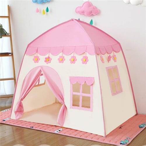 Portable Childrens Tent Cute Wigwam Folding Kids Tents Tipi Baby Play House Large Girls Princess Castle Child Room Decor